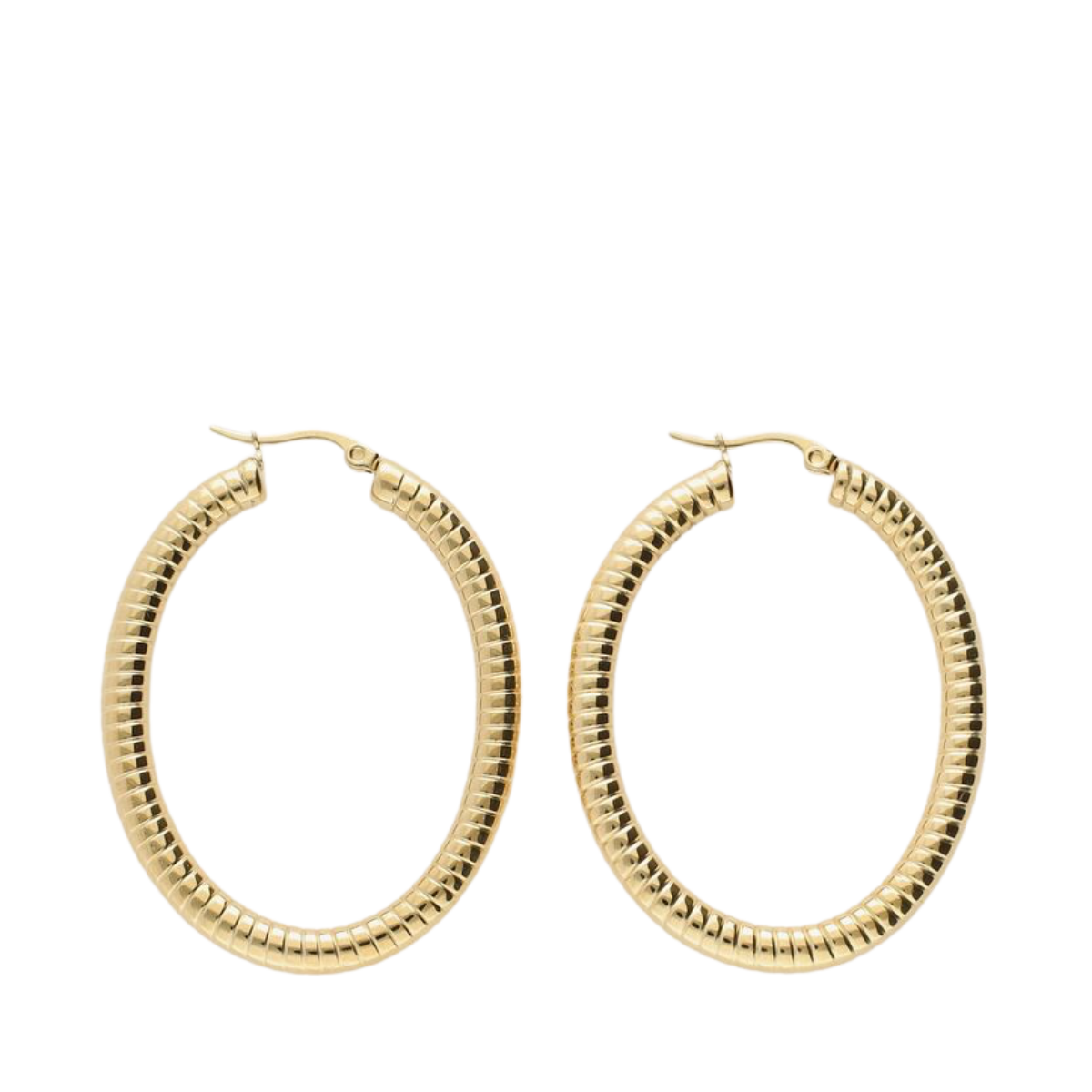 Earrings Hoops Oval - Gold