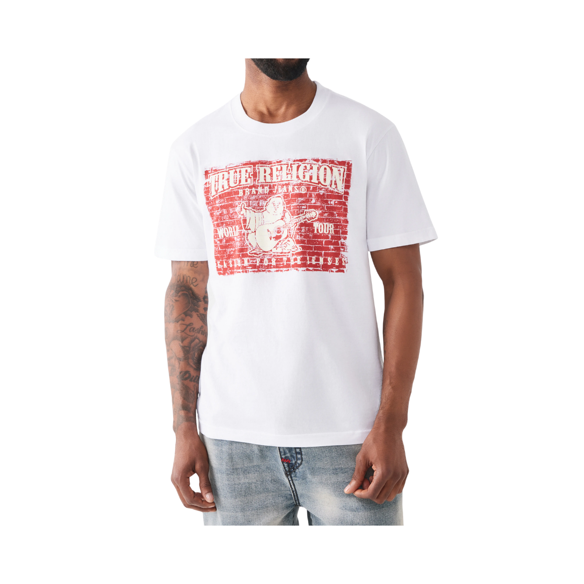 Painted Brick Buddha Tee - Optic White