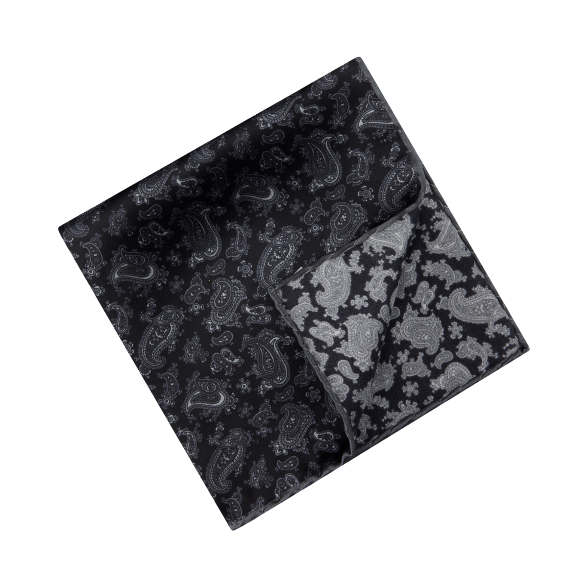 Pocket Square Silk - 601 Black Pattern