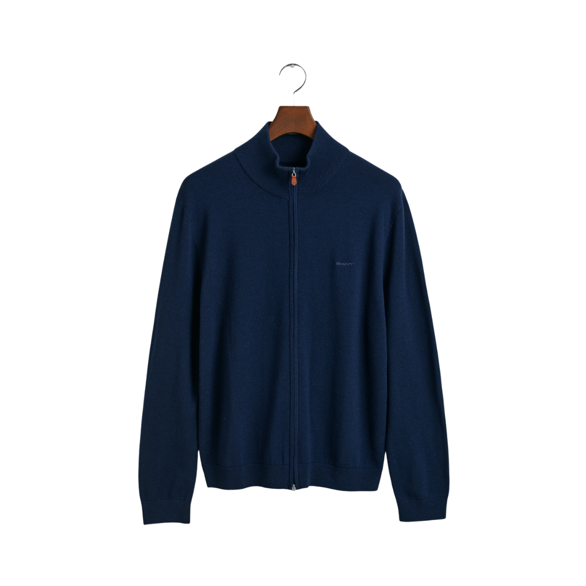 Extra Fine Merino Wool Zip Cardigan - Navy