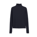 Rib Mock Neck Top - Black
