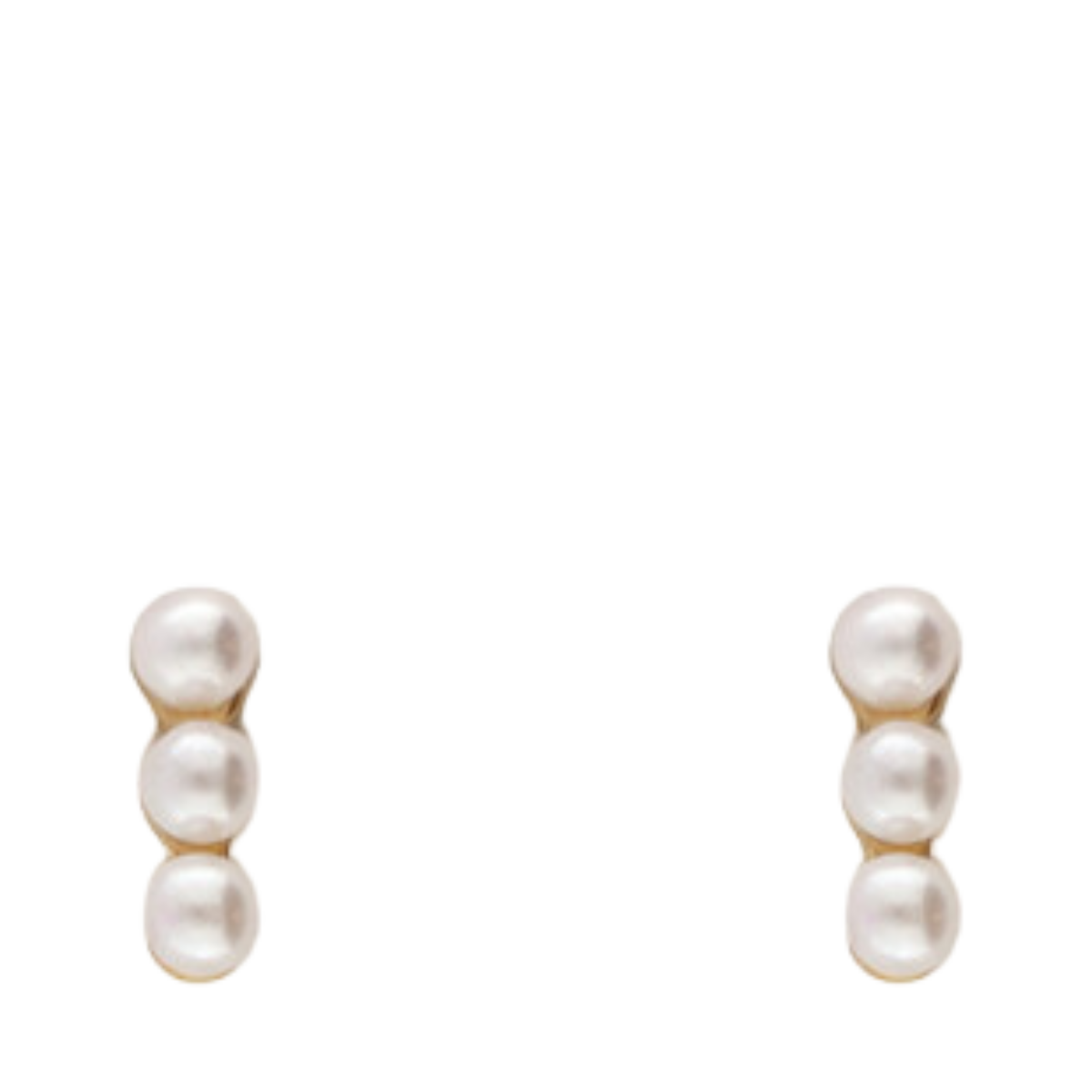Earstud 2 pearls - Gold