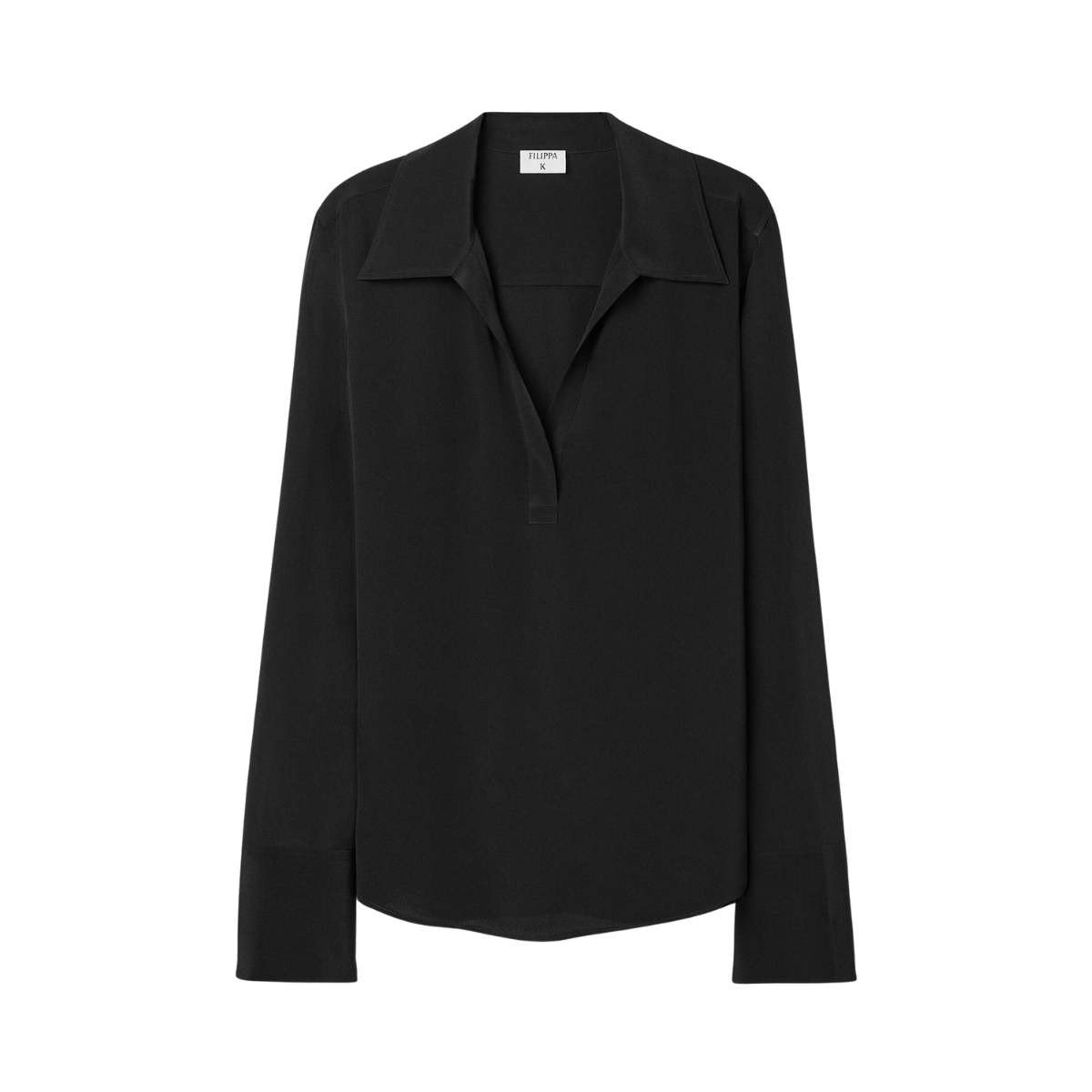 Half Placket Blouse - Black
