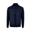 Cardigan Knitted Hybrid Buttoned - Navy