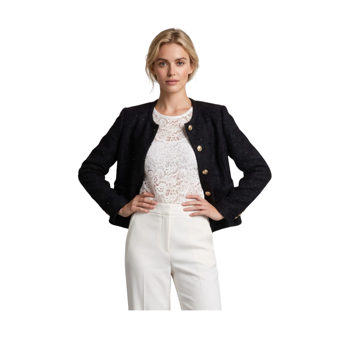 Alexa Tweed Jacket - Black