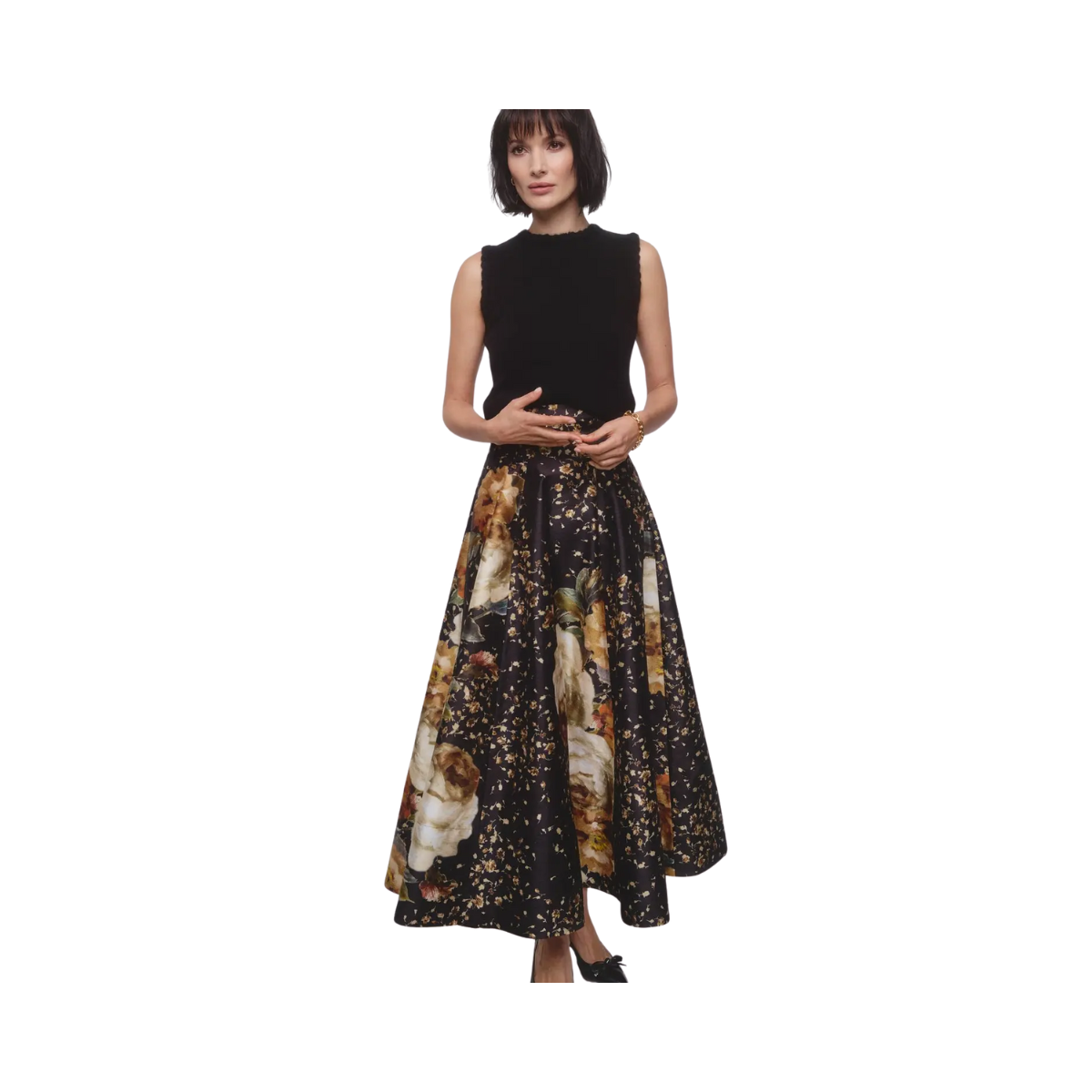 Taffeta Maxi Skirt - Dark Rose