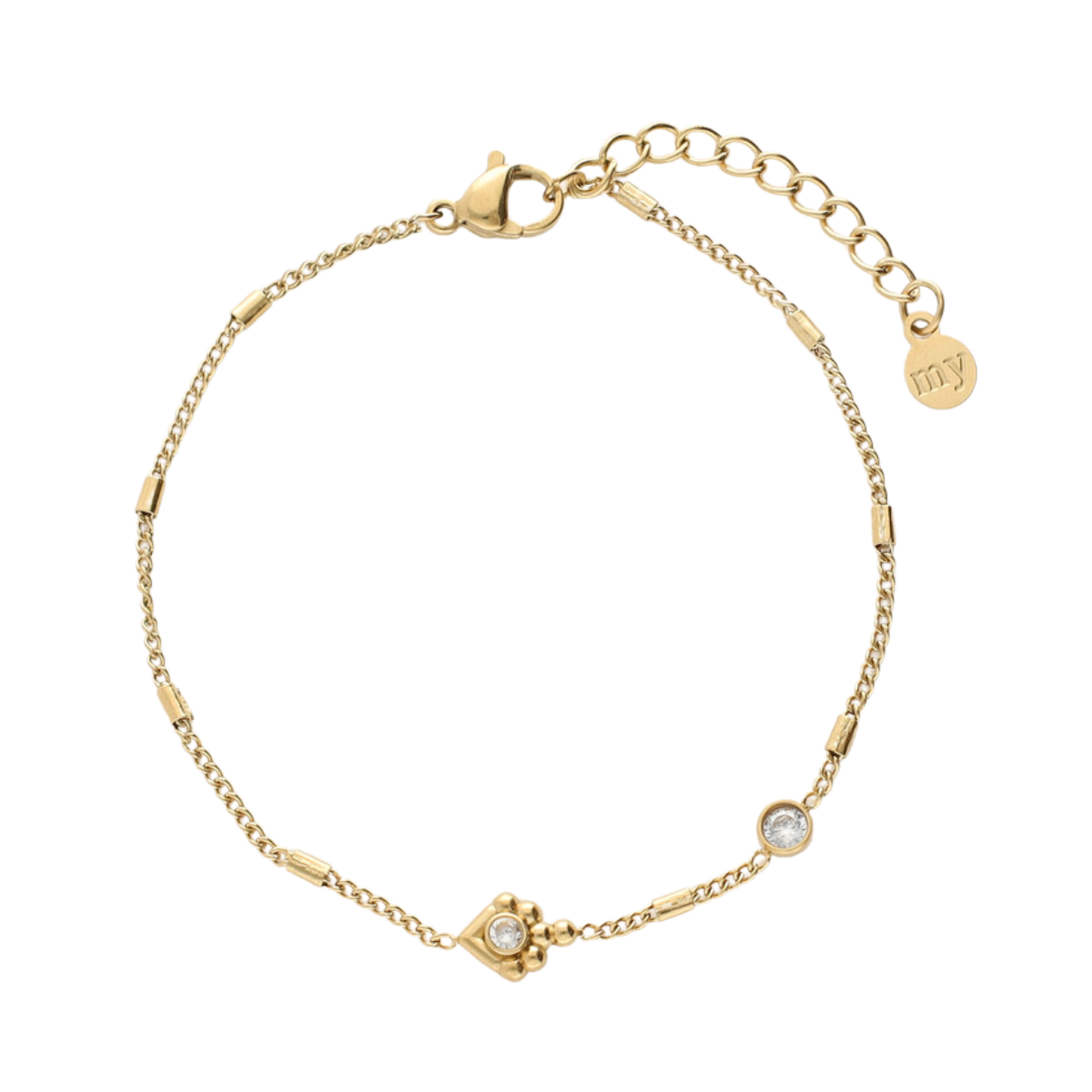 Bracelet tubes strass - Gold