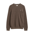 Micro Textured Cotton C-Neck - Dark Hazelnut Melange
