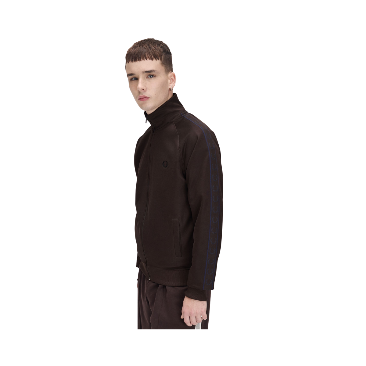Contrast Tape Track Jacket - Rich Brown