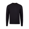 Sweater Knitted Crew Lambs Wool - Navy
