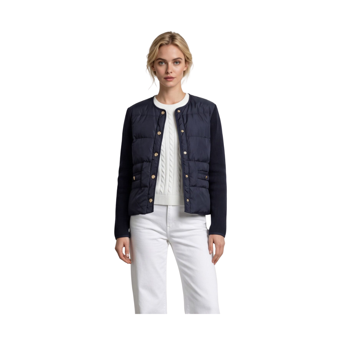 Nova down knitted jacket - NAVY