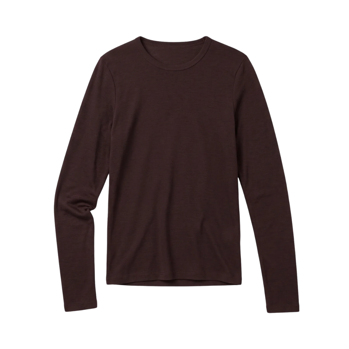 Merino Rib Long Sleeve T-Shirt - Chocolate Torte