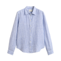 Striped Linen LS Shirt - Royal Blue