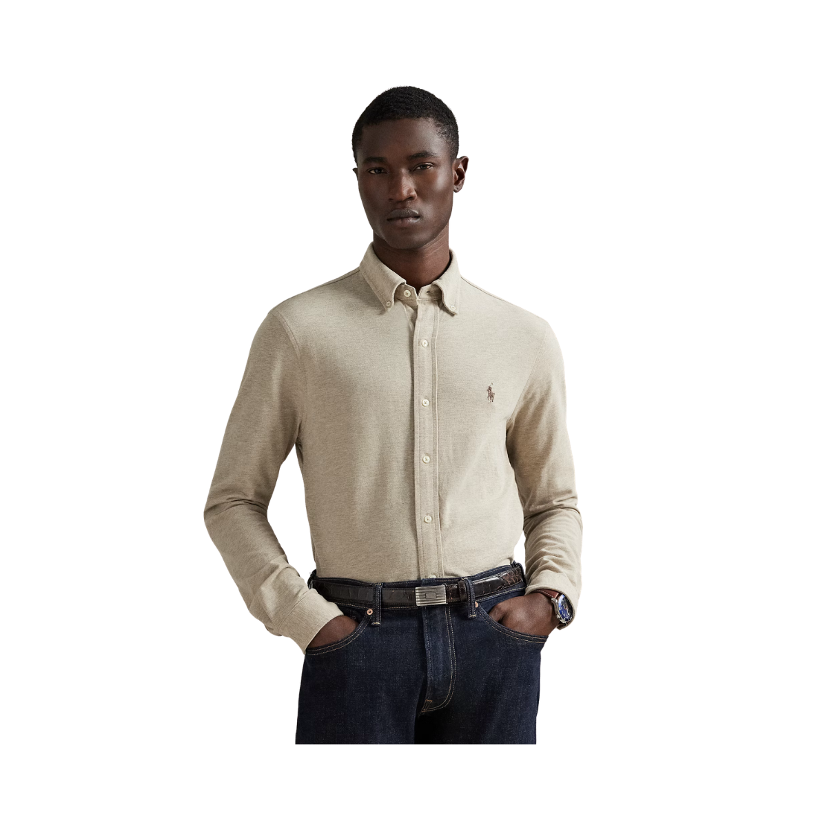 Featherweight Mesh Oxford Shirt - Tuscan Beige