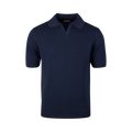 Polo Shirt Knitted Ribbed - Dark Blue