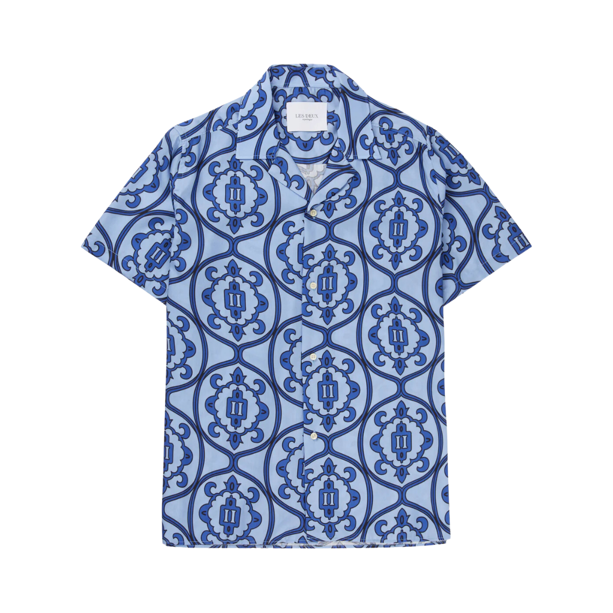 Ornament AOP Tencel SS Shirt - Blue