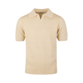 Polo Shirt Knitted Ribbed - Champagne