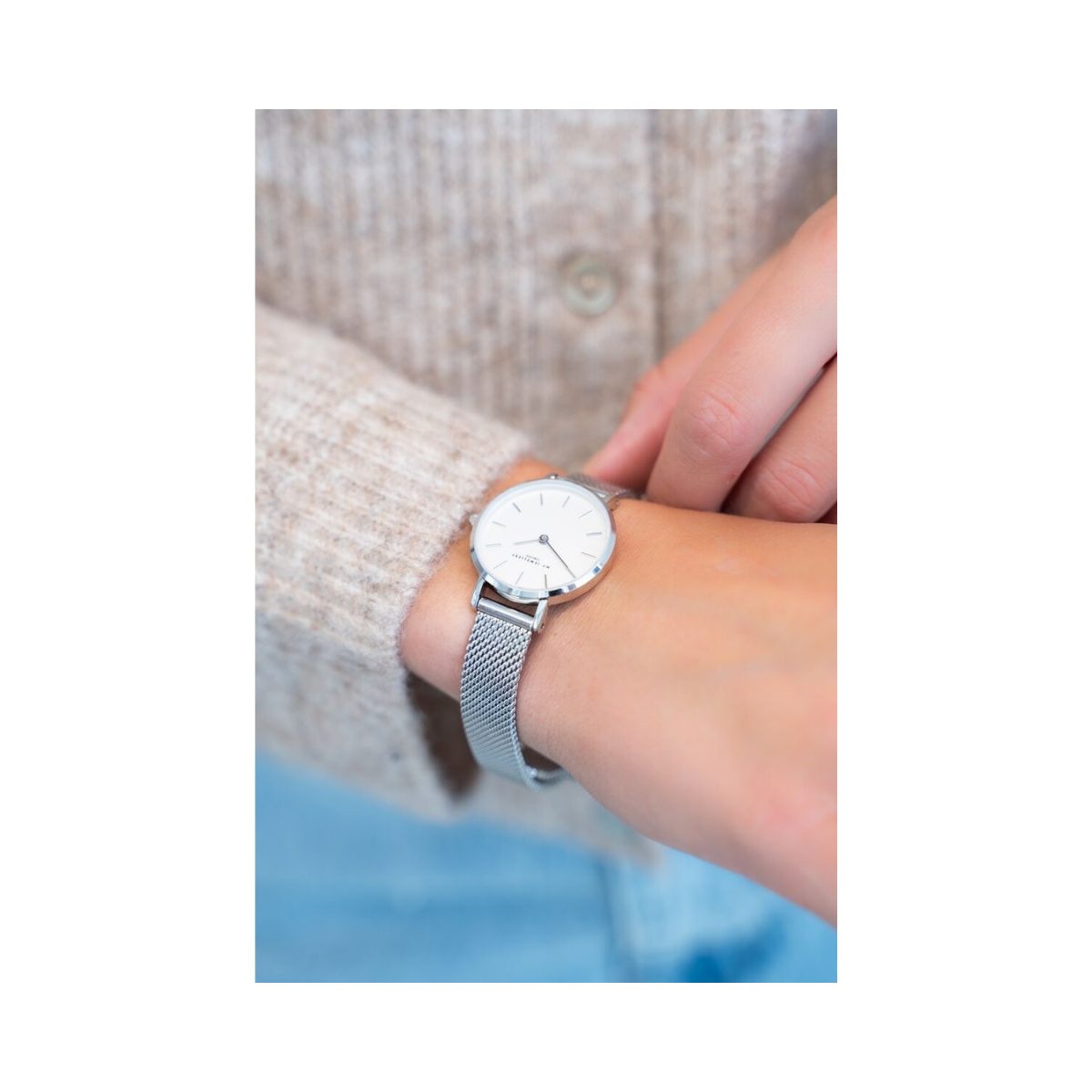 Rond horloge witte wijzerplaat - 1500 Silver