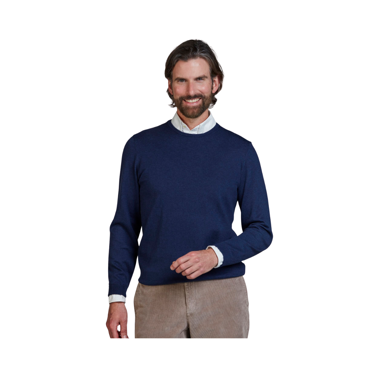 Crew Neck Knit E-Patch - Navy