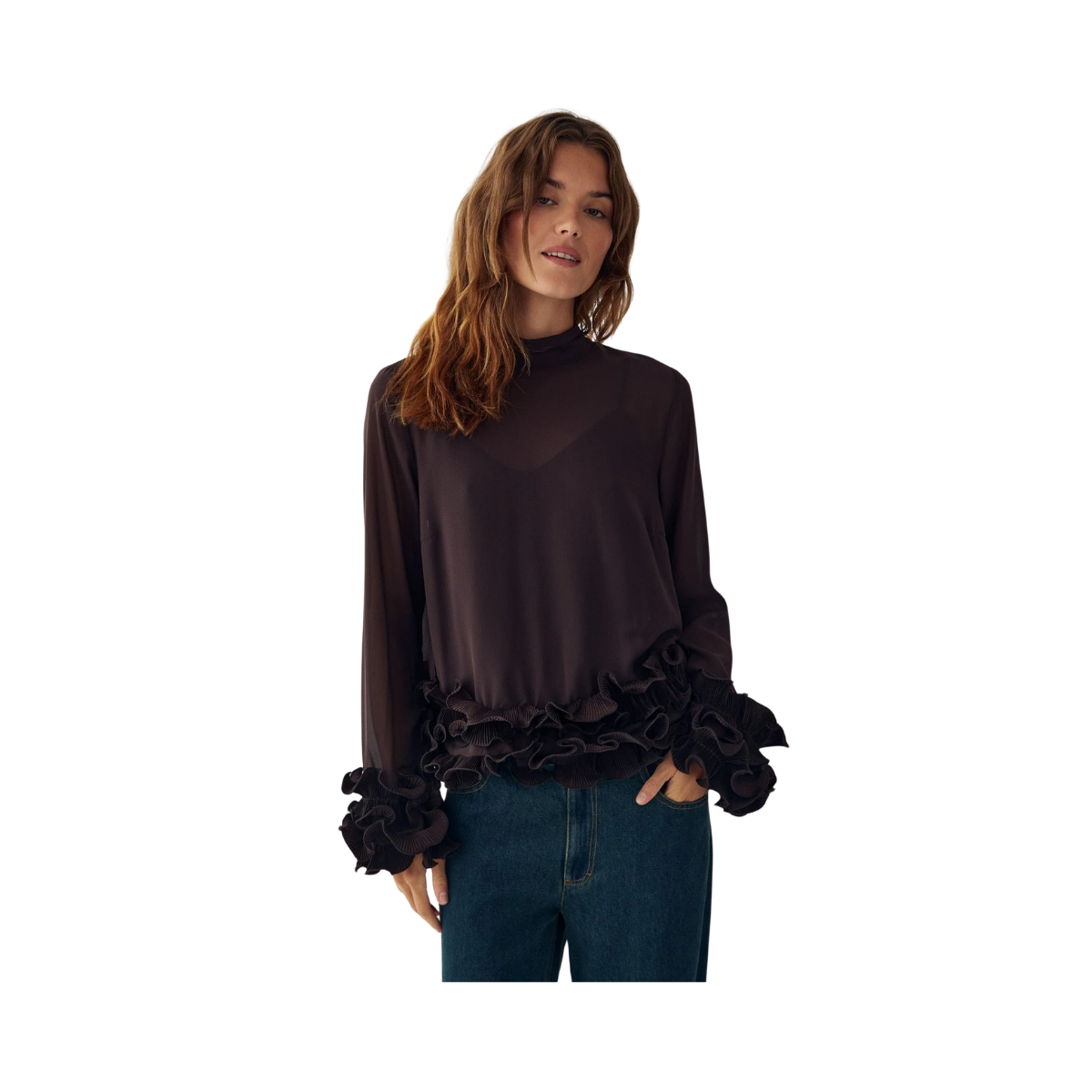 N-Latanietta Blouse - Chocolate