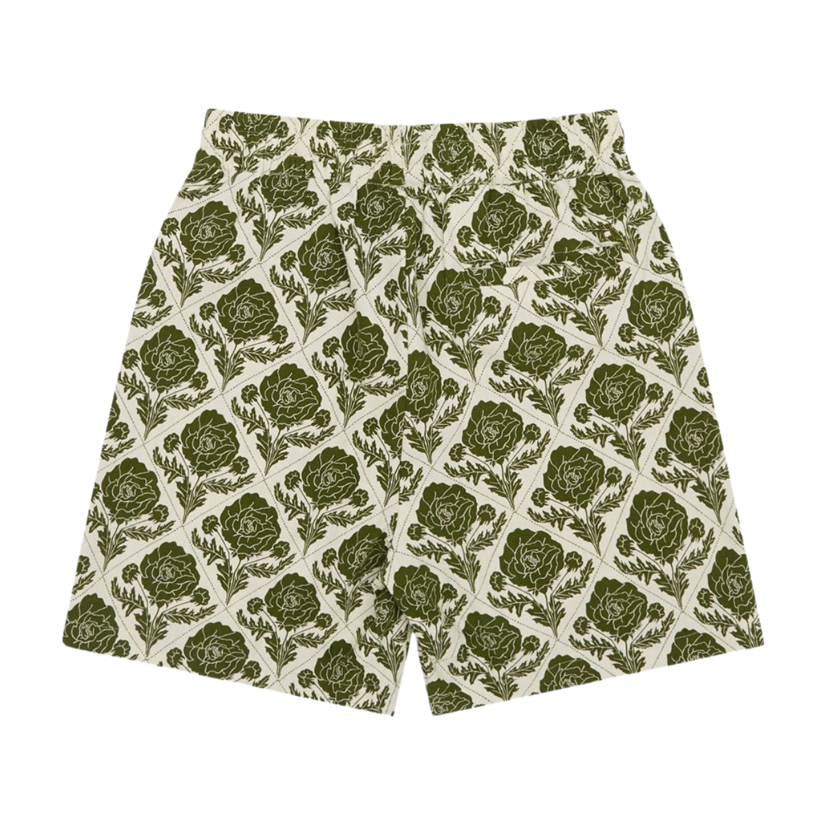 Lesley Flower Tile AOP Shorts - 565215 Vintage Green/Ivory
