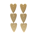 Earrings stmt 3 hearts - Gold