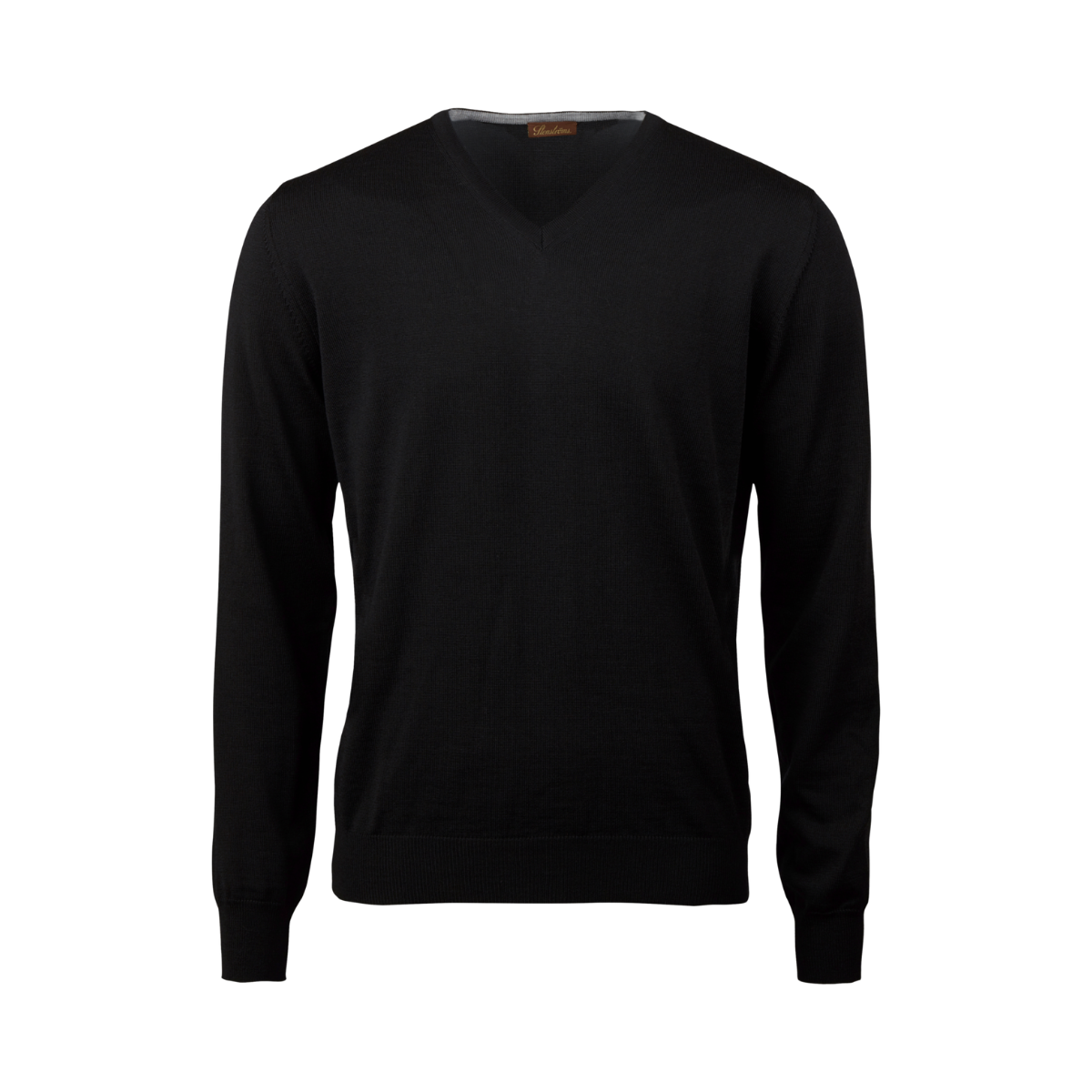 Pullover Knitted V-Neck Merino Wool - Black