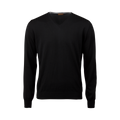 Pullover Knitted V-Neck Merino Wool - Black