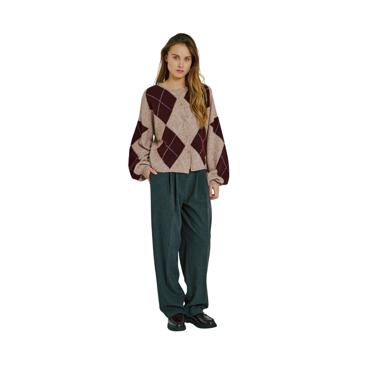 Logan Knit Cardigan - BORDEAUX