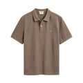 Shield SS Pique Polo - Dark Hazelnut Melange
