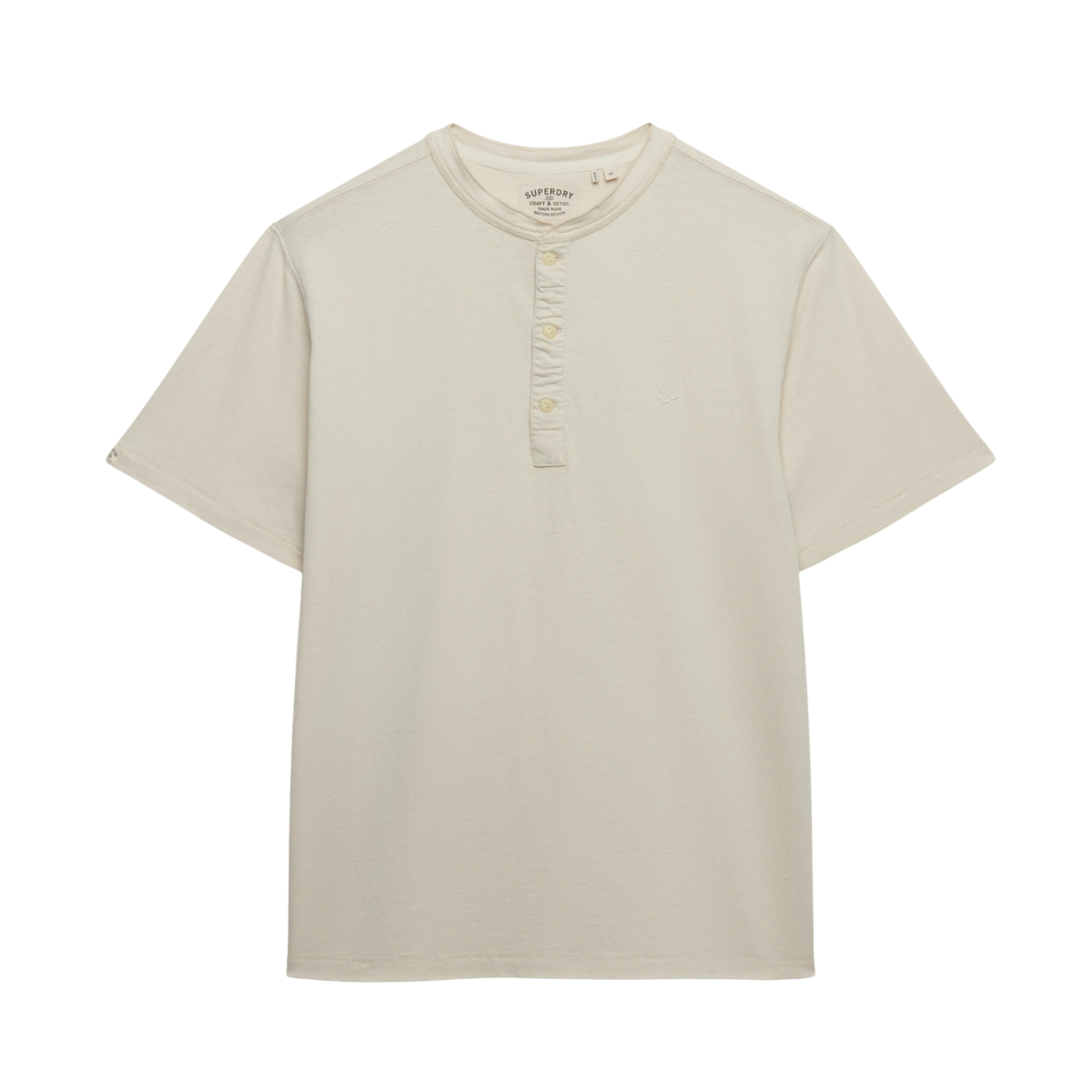 Classic Cotton Lin Ss Grandad - Natural Ecru