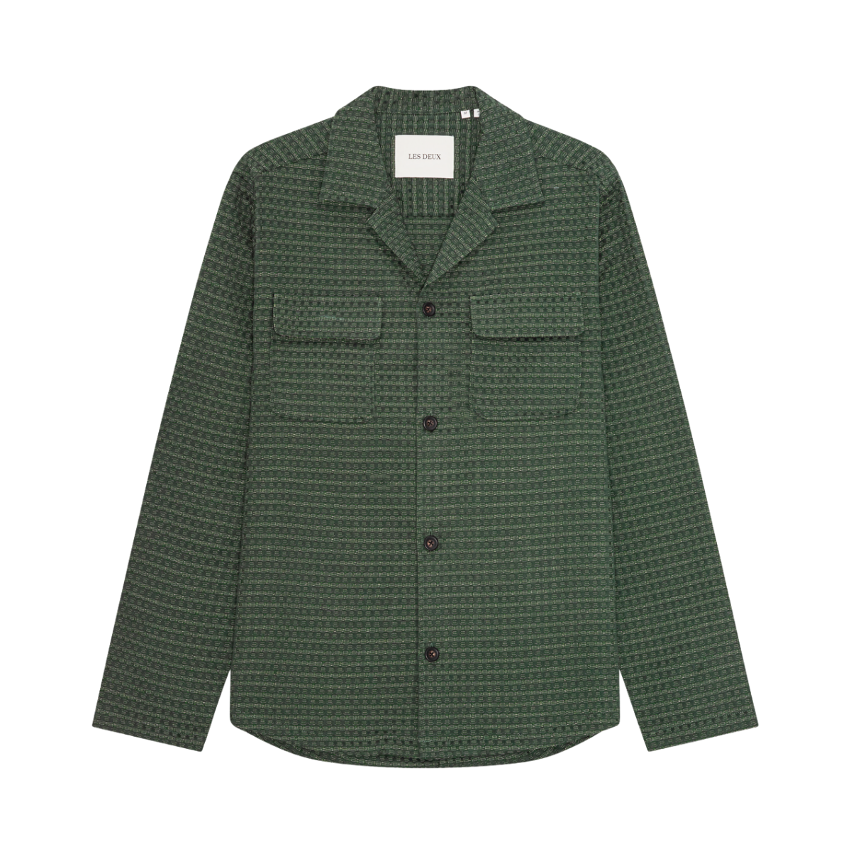 Check Seersucker Overshirt - Pine Green