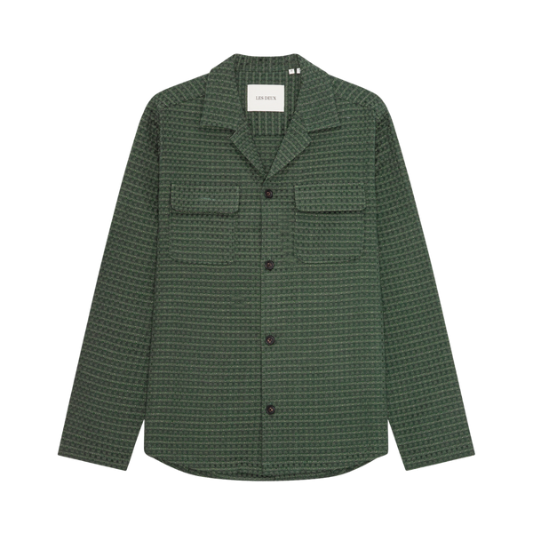 Check Seersucker Overshirt - Pine Green