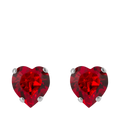 Heart Earrings Rhodium - Light Siam