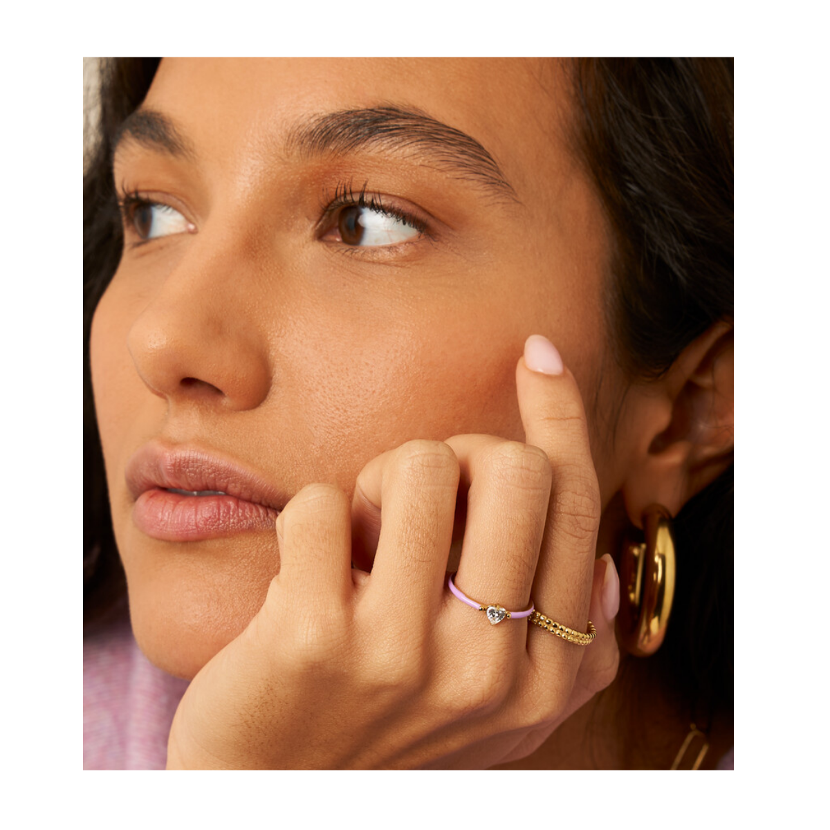 Ring Fine Lilac Strass - Gold