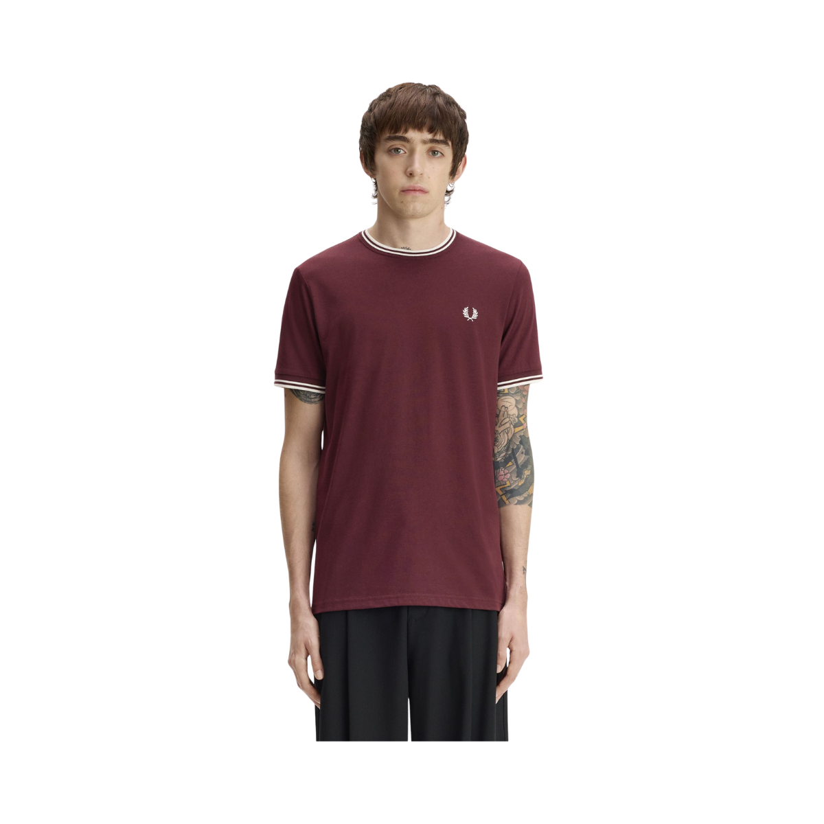 Twin Tipped T-Shirt - Oxblood/Ecru