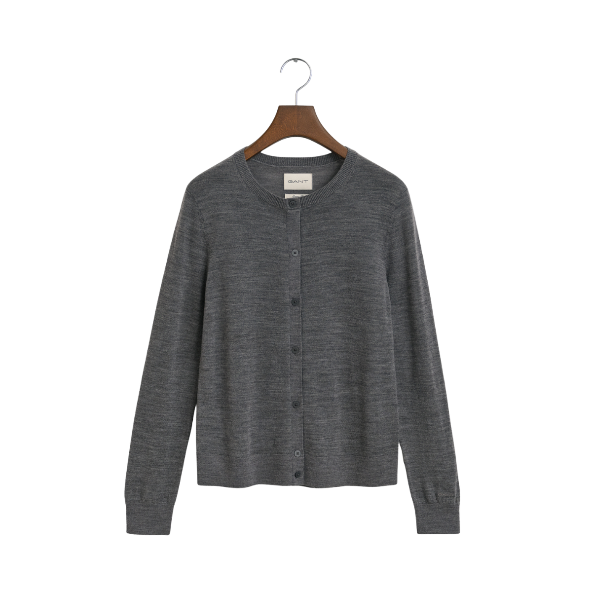 Extrafine Merino Wool Cardigan - Charcoal Melange