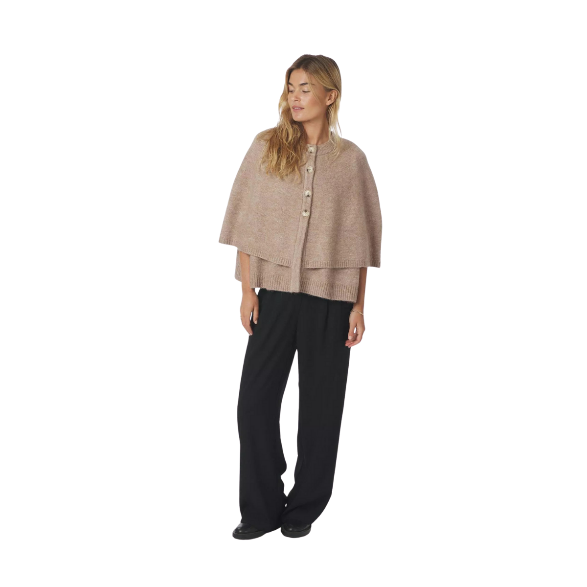 Josei Double Knit Cape - Beige