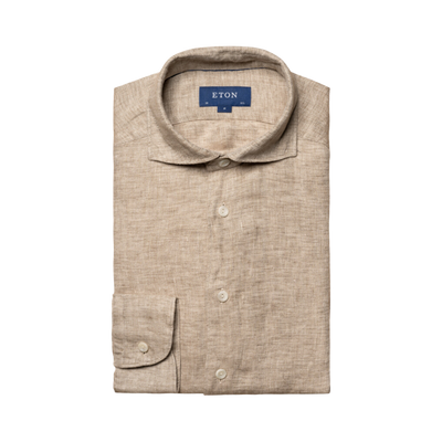 Twill Linen Shirt - Brown