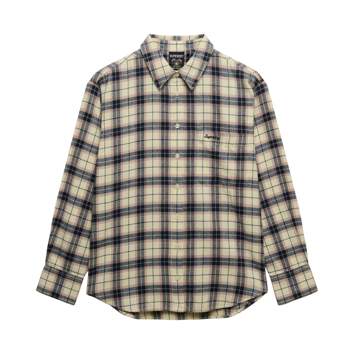 Check Flannel Relaxed Shirt - K1W Off White Mix Check