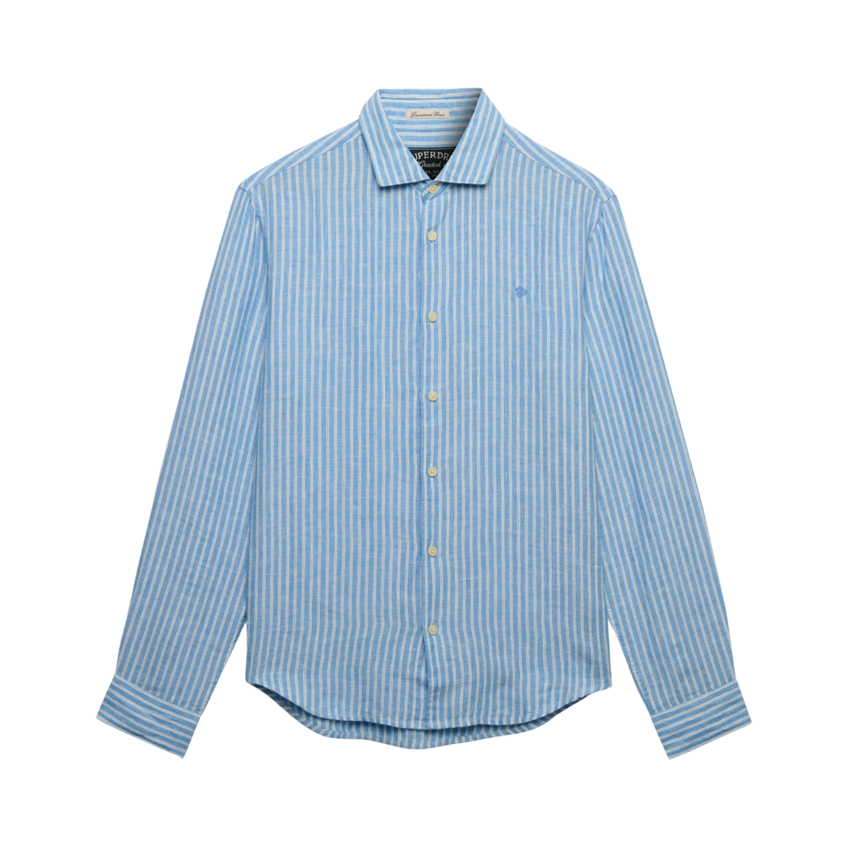 Riviera L/S Linen Shirt - Classic Blue Stripe