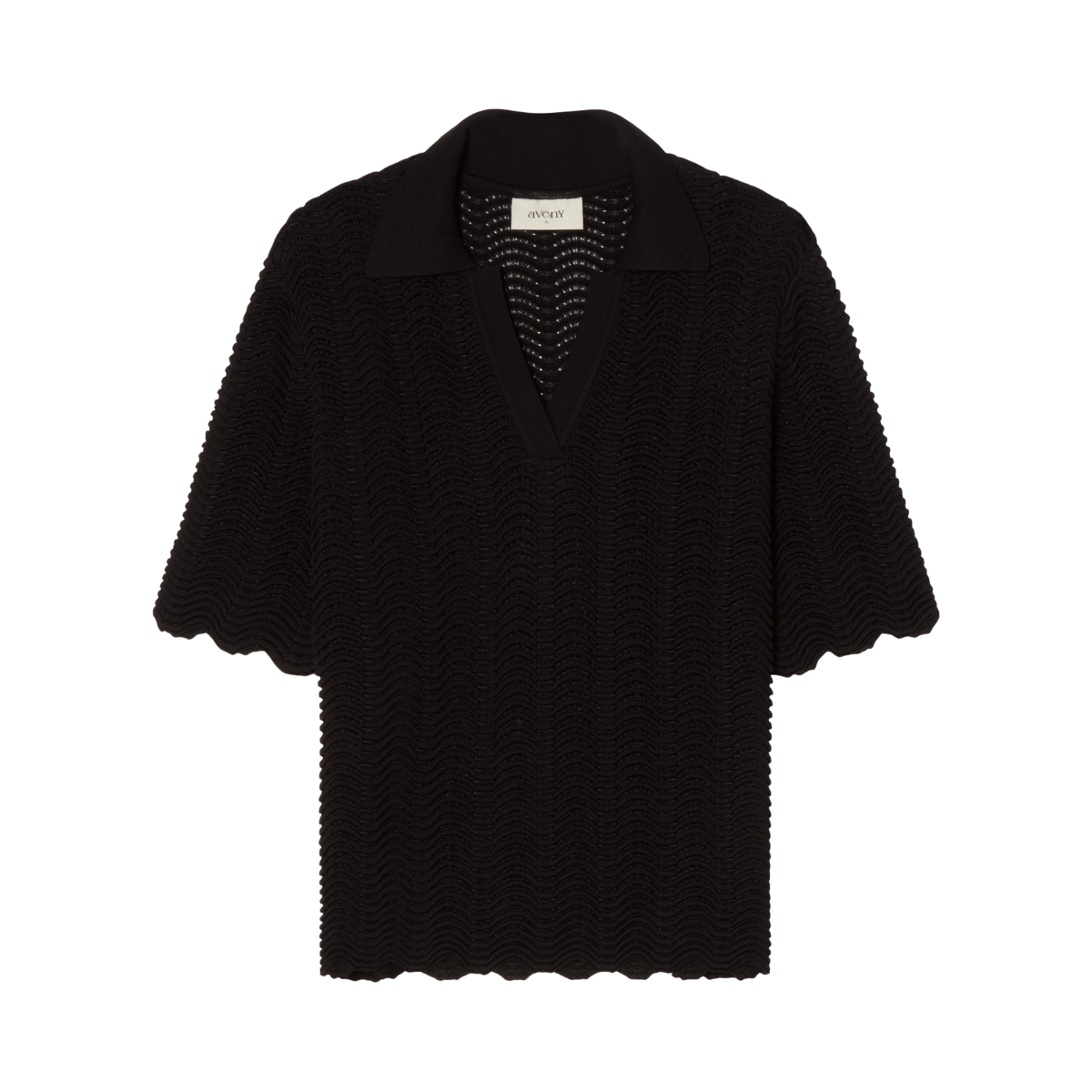 Lara Knit Top - Black On Black