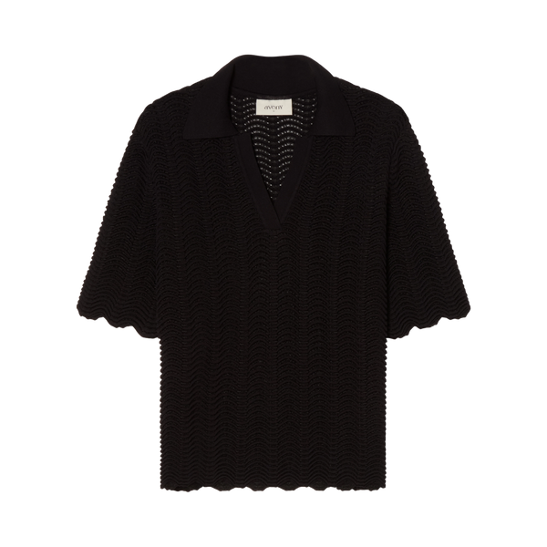 Lara Knit Top - Black On Black