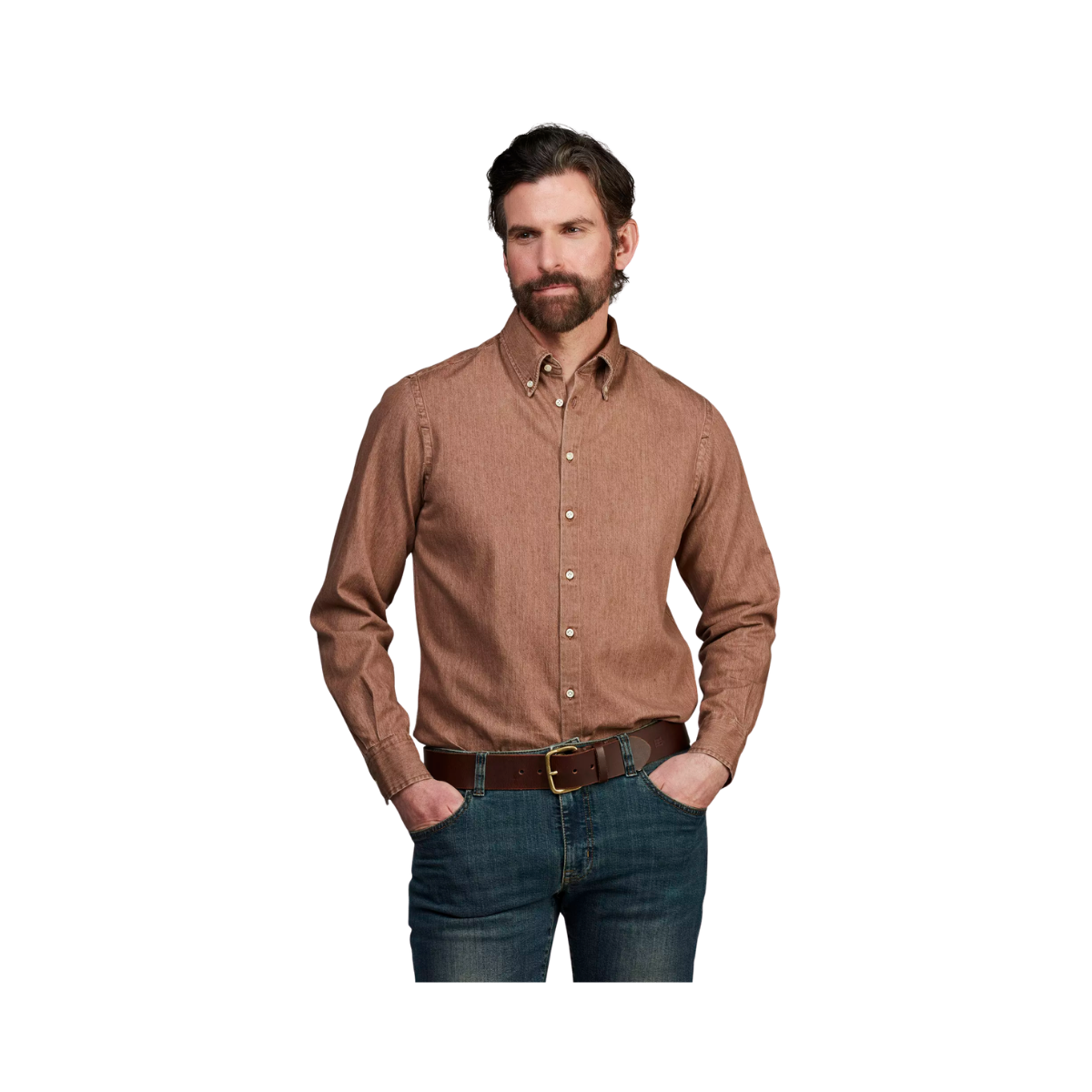 Zac Clrd Twill Denim Shirt - Rustic Brown