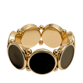 Ava Elastic Bracelet - Gold With Black