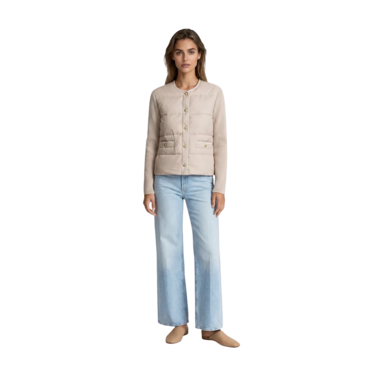Nova down knitted jacket - Beige