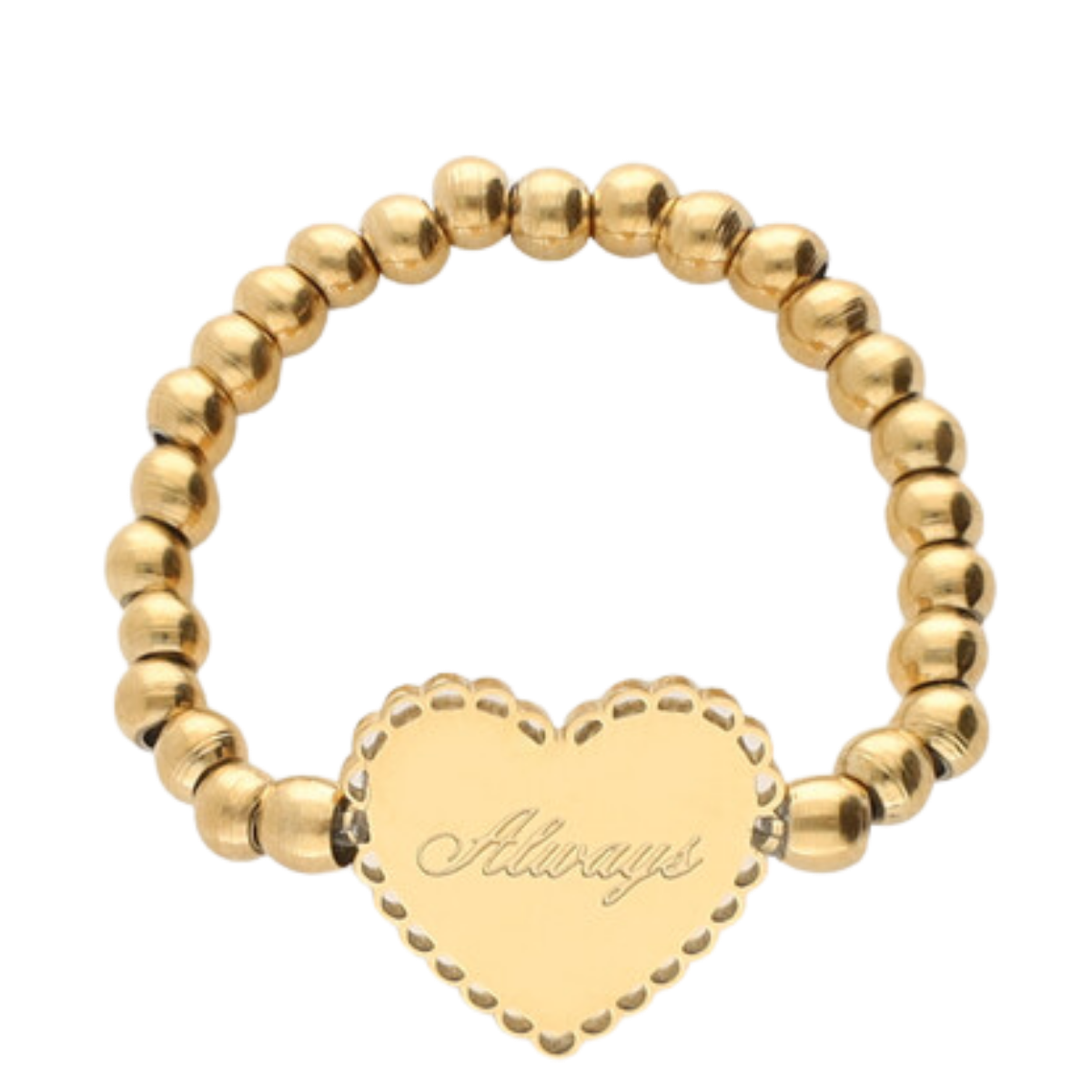 Ring Os Stretch Heart Always - Gold