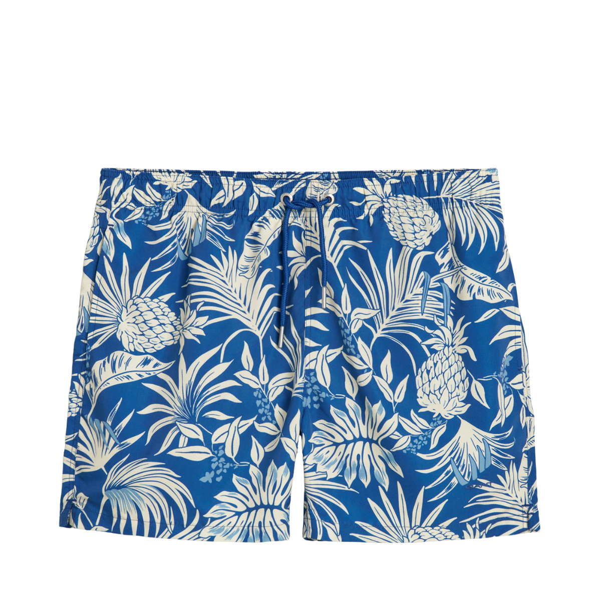 Tropical Print Swim Shorts - Rich Blue