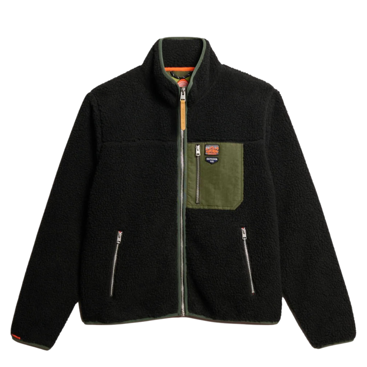Vintage Retro Full Zip Fleece - 02a black