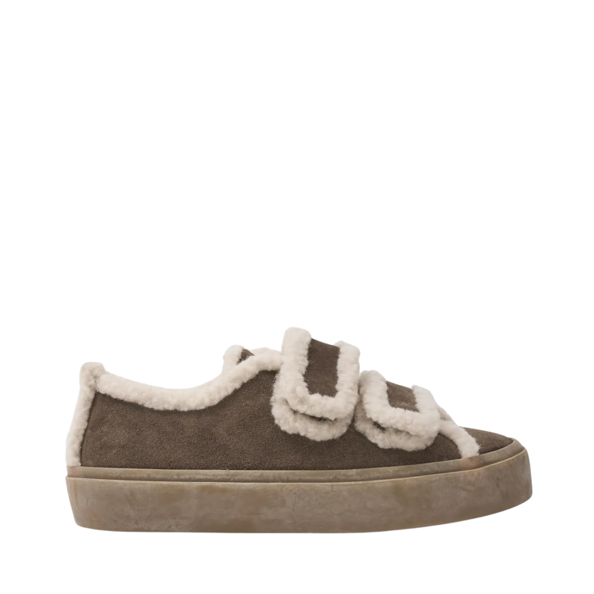 Shearling Low Velcro - Dark Brown